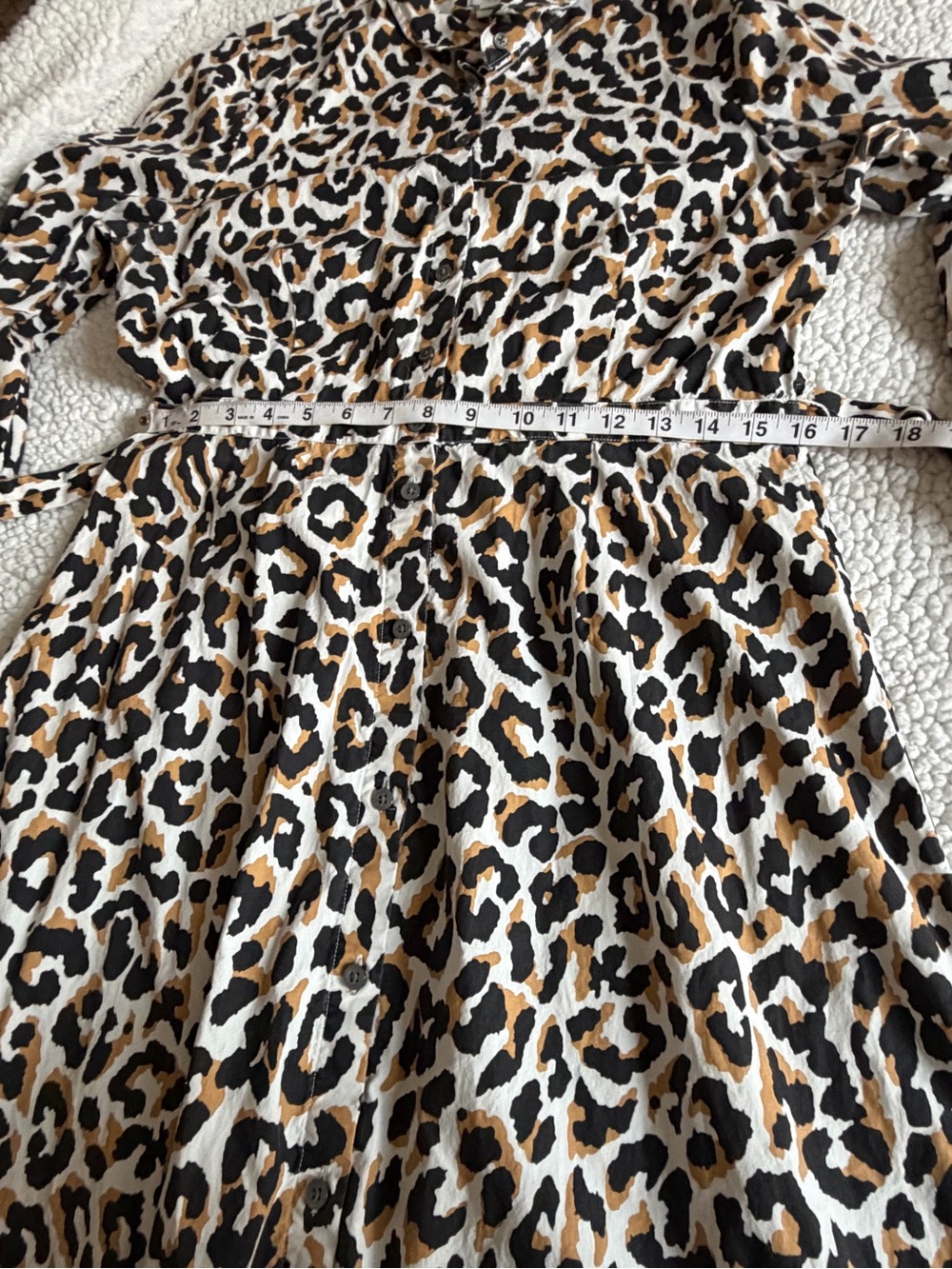 J. Crew Black and Tan Leopard Print Shirt Dress - Picture 5 of 6